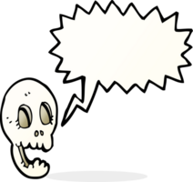 funny cartoon skull with speech bubble png