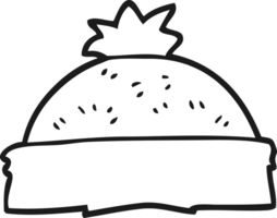 hand drawn black and white cartoon winter hat png