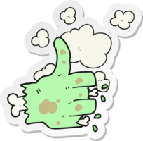 sticker van een cartoon zombiehand png