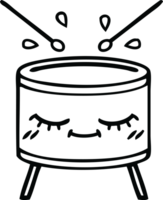 line drawing cartoon of a drum png