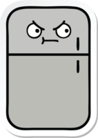 sticker of a cute cartoon fridge  zer png