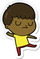 sticker of a cartoon grumpy boy png