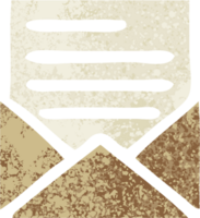 rétro illustration style dessin animé de une lettre et enveloppe png