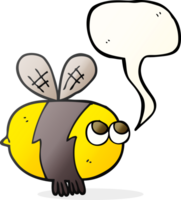 mano dibujado habla burbuja dibujos animados abeja png