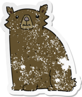 autocollant en détresse d'un ours de dessin animé png