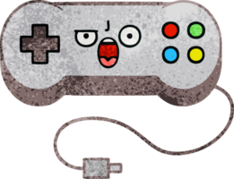 retro grunge texture cartoon of a game controller png