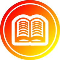 öffnen Buch kreisförmig Symbol mit warm Gradient Fertig png