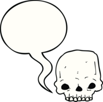 cartoon spooky skull with speech bubble png