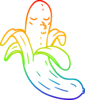 Regenbogen Gradient Linie Zeichnung von ein Karikatur Beste Qualität organisch Banane png