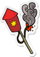 sticker of a cartoon firework with burning fuse png