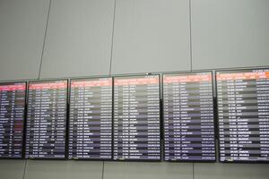 Turkey istanbul 18 january 2024. Arrival departure and arrival board at airport photo