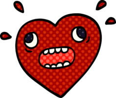 cartoon doodle heart panicking png