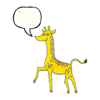 Hand Rede Blase texturiert Karikatur Giraffe png