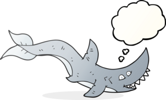 hand drawn thought bubble cartoon shark png