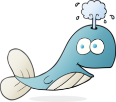 hand drawn cartoon whale png