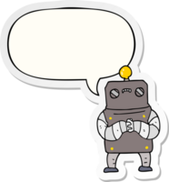 cartoon robot with speech bubble sticker png