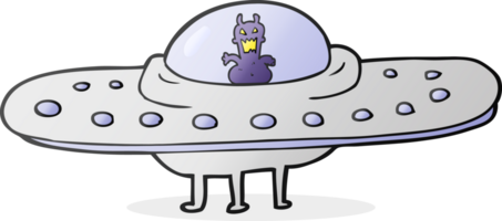 hand drawn cartoon flying saucer png