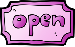 cartoon open sign png