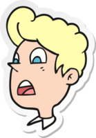 sticker of a cartoon shocked man png