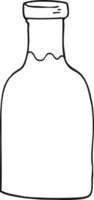 hand drawn black and white cartoon milk bottle png