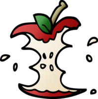 cartoon doodle juicy bitten apple png