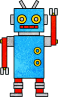 retro grunge texture cartoon of a dancing robot png