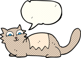 hand drawn comic book speech bubble cartoon cat png