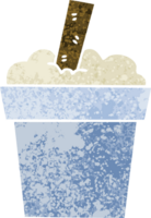 rétro illustration style excentrique dessin animé la glace crème pot png