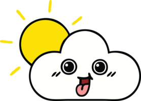 cute cartoon of a sun and cloud png