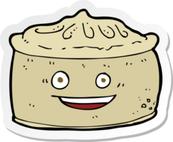 sticker of a cartoon pie with face png