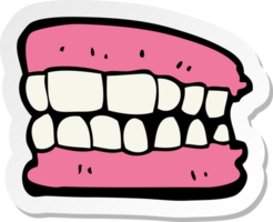 sticker of a cartoon false teeth png