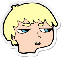 sticker of a cartoon annoyed boy png