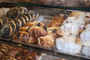 Mix of sweet cookies at bakery photo