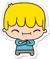 hand drawn sticker cartoon of kawaii cute boy png