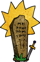 cartoon doodle of a heros grave png