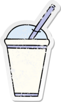 verontruste sticker van een eigenzinnige, met de hand getekende cartoon-frisdrank png