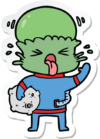 sticker of a weird cartoon alien png