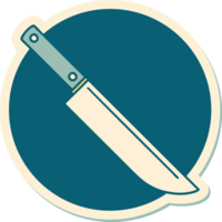 klistermärke av tatuering i traditionell stil av en kniv png