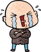 cartoon crying bald man png