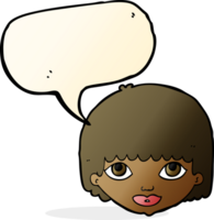 cartoon female face with speech bubble png