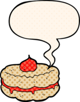 cartoon biscuit with speech bubble in comic book style png