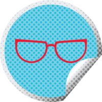 glasögon grafisk cirkulär peeling klistermärke png