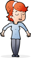 cartoon friendly woman shrugging shoulders png