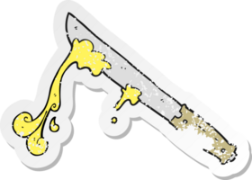 retrò afflitto etichetta di un' cartone animato burro coltello png