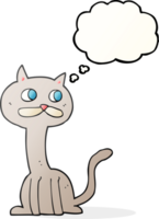 hand drawn thought bubble cartoon cat png