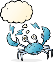 tecknad serie krabba med trodde bubbla png