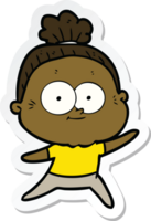 sticker van een cartoon gelukkige oude vrouw png