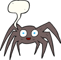 hand drawn comic book speech bubble cartoon spider png