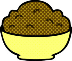 hand drawn quirky cartoon bowl of pudding png