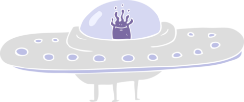 flat color illustration of flying saucer png
